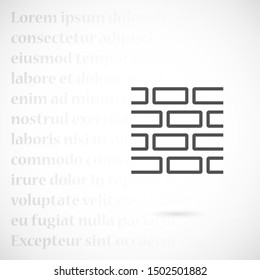 Wall Vector icon . Lorem Ipsum Illustration design Wall Vector icon in trendy flat style isolated on grey background. Wall Vector icon brick symbol for your web Wall Vector icon site design,