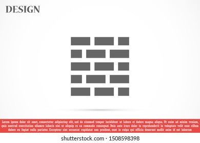 Wall Vector icon . Lorem Ipsum Illustration design Wall Vector icon in trendy flat style isolated on grey background. Wall Vector icon brick symbol for your web Wall Vector icon site design,