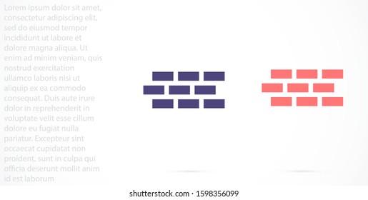 Wall Vector icon . Lorem Ipsum Illustration design Wall Vector icon in trendy flat style isolated on grey background. Wall Vector icon brick symbol for your web Wall Vector icon site design,