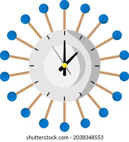 Wall watch, illustration, vector on white background.