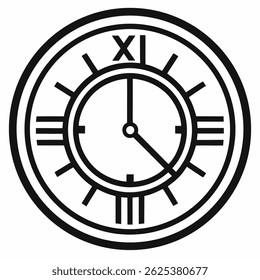 Icono de Arte vectorial de arte de línea de reloj de pared