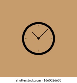 Wall watch vector with brown color background