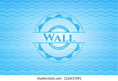 Wall water representation emblem background.