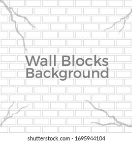 Wall white blocks broken background vector texture