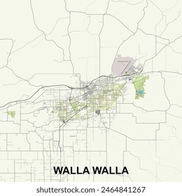 Walla Walla, Washington, USA map poster art