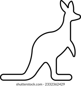 wallaby kangaroo joey Australia animal Outline
