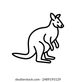 Wallaby Outline Icon, Vector illustration