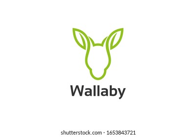 wallaby outline  logo design illustration