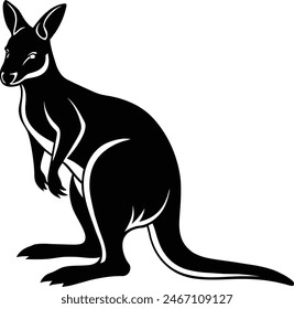 Wallaby Silhouette Vector illustration design

