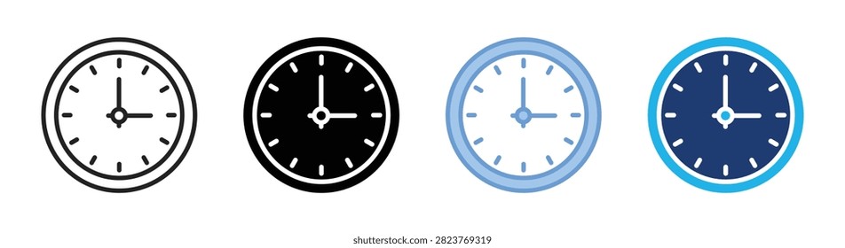 Wallclock icon set multiple style collection