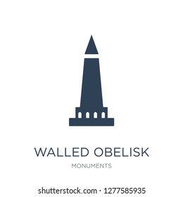 walled obelisk icon vector on white background, walled obelisk trendy filled icons from Monuments collection, walled obelisk vector illustration