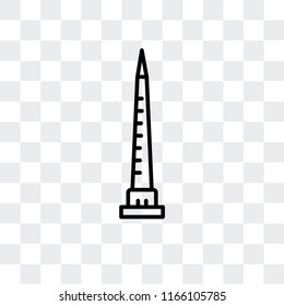 Walled Obelisk vector icon isolated on transparent background, Walled Obelisk logo concept