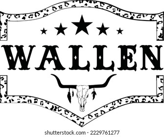wallen all black bullskull design artwork 01 svg