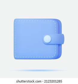 Wallet 3d vector icon. Isolated on white.