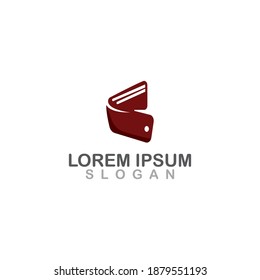 Wallet abstract logo vector illustration isolated flat logo design icon