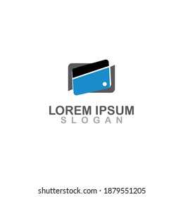 Wallet abstract logo vector illustration isolated flat logo design icon