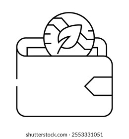 Accesorio de la cartera China cryptocurrency line icon icon Vector. accesorio de la cartera China cryptocurrency sign. aislado contour symbol ilustración negra