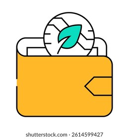 wallet accessory chia cryptocurrency line icon vector. wallet accessory chia cryptocurrency sign. isolated symbol illustration