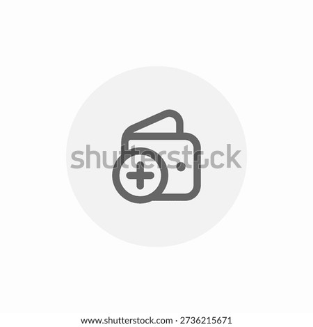 wallet add plus icon sign vector