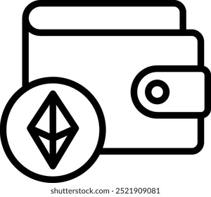 Icono o ilustración de Dirección de billetera para transacciones de criptomonedas