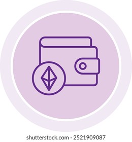 Icono o ilustración de Dirección de billetera para transacciones de criptomonedas