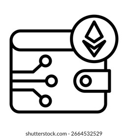 Ilustração do vetor de linha do ícone de endereço da carteira