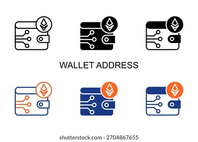 Ícone de Endereço da Carteira - Ilustração do Vetor de Vários Estilos