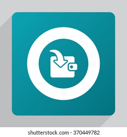 wallet arrow receive icon, on white background