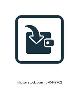 wallet arrow receive icon, on white background