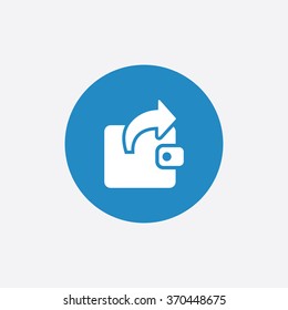 wallet arrow send icon, on white background