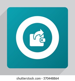 wallet arrow send icon, on white background