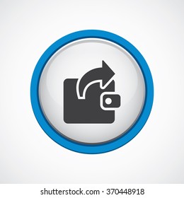 wallet arrow send icon, on white background