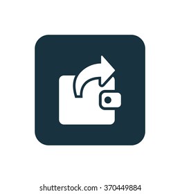 wallet arrow send icon, on white background
