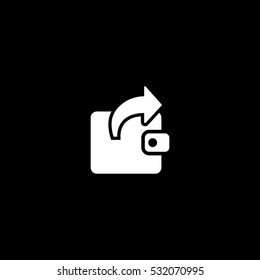 wallet arrow send icon, on white background