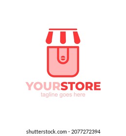 wallet bag store logo vector icon design