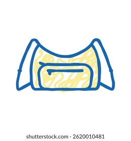 wallet bag woman doodle icon sketch vector. wallet bag woman sign. isolated symbol illustration