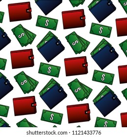 wallet banknote money cash pattern design