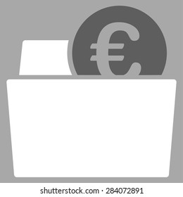 Wallet from BiColor Euro Banking Icon Set. Vector style: flat bicolor, dark gray and white symbol, rounded angles, silver background.