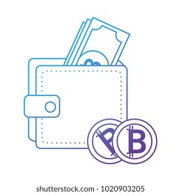 wallet with bill virtual money icon