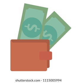 wallet with bills dollars