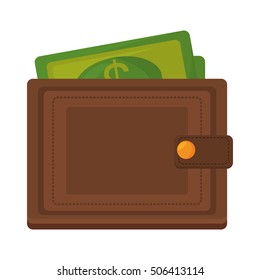 wallet with bills isolated icon vector illustration design