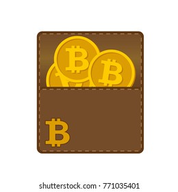 Wallet with bitcoin. Bitcoin-purse.