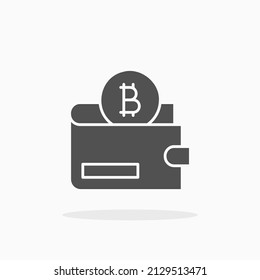 Wallet bitcoin glyph icon. Can be used for digital product, presentation, print design and more.