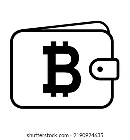 Wallet Bitcoin Icon, Finance Flat Symbol, Economy Deposit Cash Vector Illustration Sign .