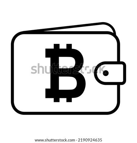 Wallet Bitcoin icon, finance flat symbol, economy deposit cash vector illustration sign .