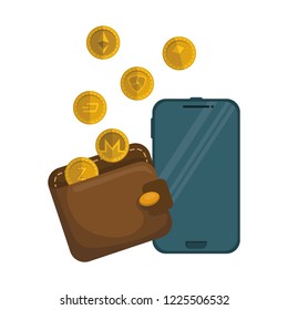 wallet with bitcoins icon
