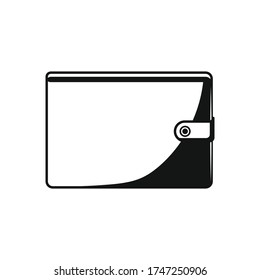 Cartera Negro diseño plano Icono aislado en fondo blanco