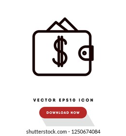 Wallet black friday vector icon