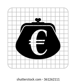 wallet  - black vector icon