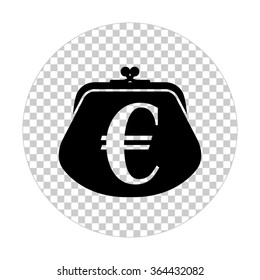 wallet  - black vector icon